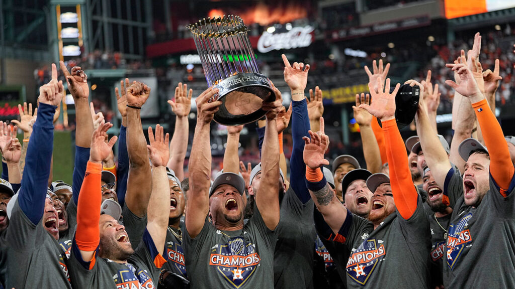 Houston Astros celebrating their World Series Win in 2022