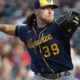 Corbin Burnes pitches on the road for the Milwaukee Brewers.