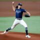 Tyler Glasnow pitches at home for the Tampa Bay Rays.