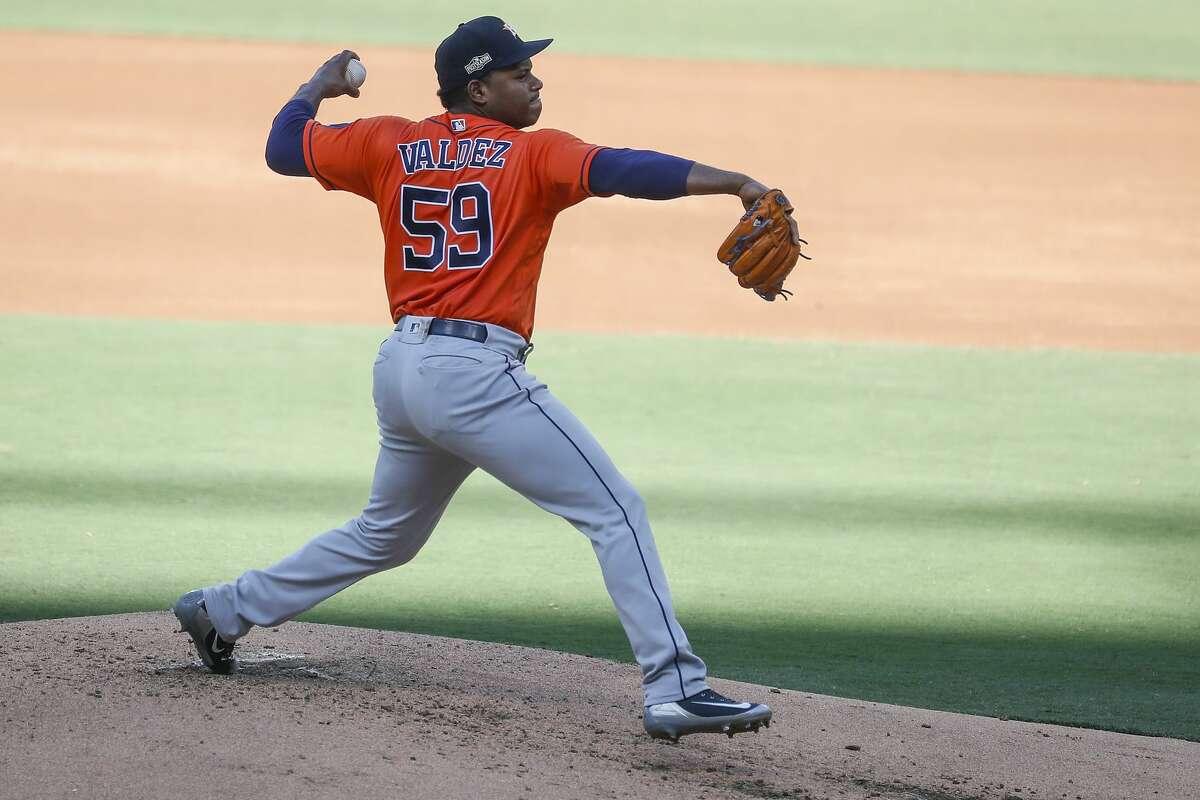 Framber Valdez pitches on the road for the Houston Astros.