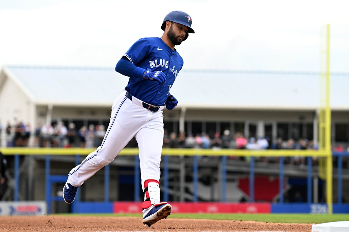 Isiah Kiner-Falefa trots around the bases for the Toronto Blue Jays.