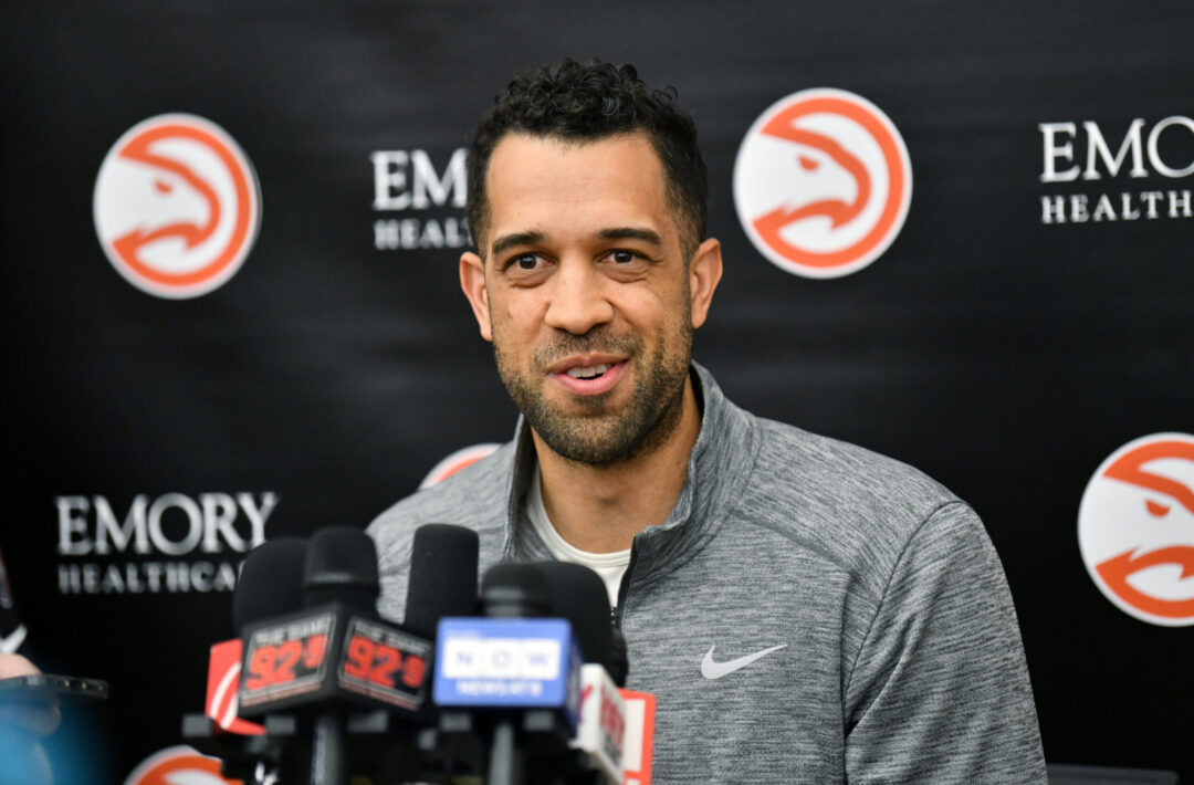 Landry Fields at Hawks Media Day
