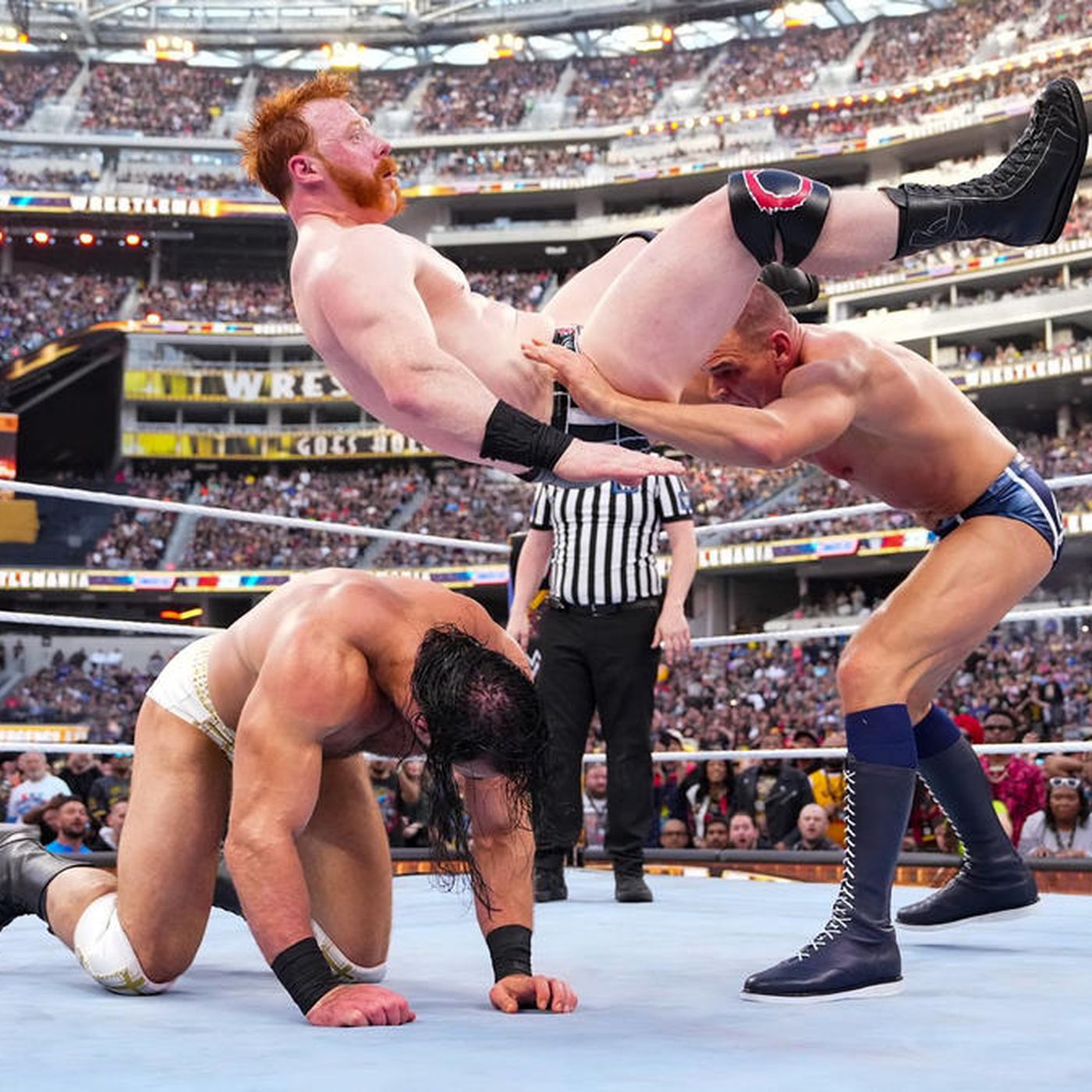 Sheamus, Drew McIntyre, and Gunther square off at WrestleMania for the Intercontinental Championship.