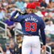 Hurston Waldrep pitches for the Atlanta Braves during Spring Training.