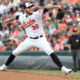 Grayson Rodriguez pitches at home for the Baltimore Orioles.