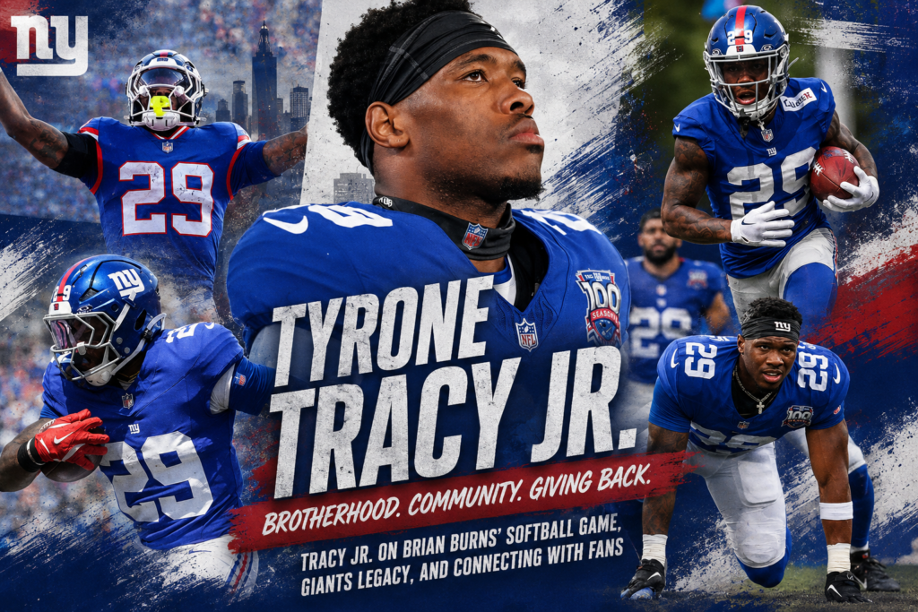 Tyrone Tracy Jr. Embraces Giants Brotherhood and Giving Back at Brian Burns' Charity Softball Game