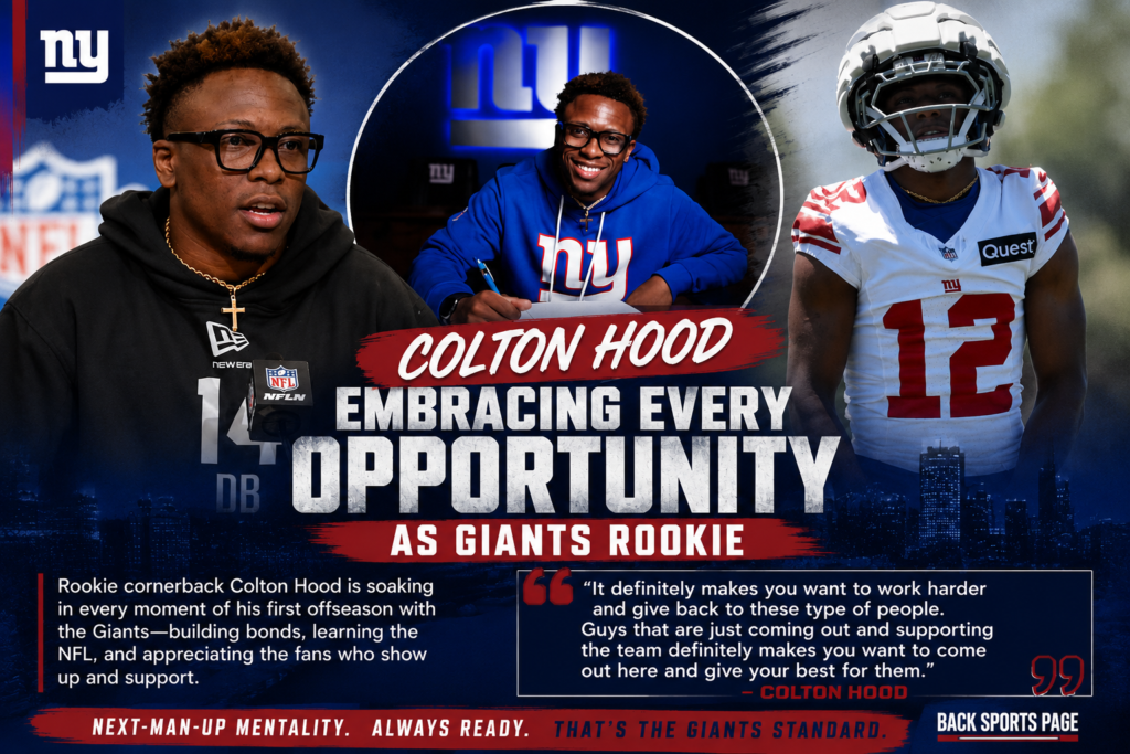 Colton Hood Embracing Every Opportunity as Giants Rookie